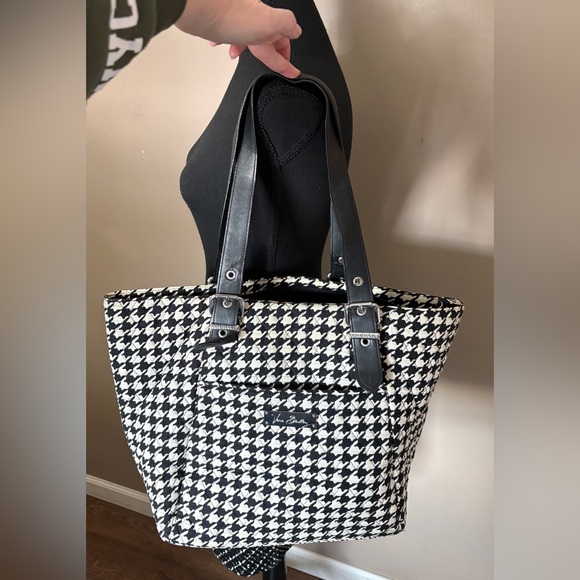 VERA BRADLEY quilted houndstooth tote weekend bag teacher purse travel casual - Picture 5 of 16